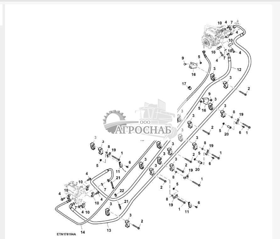 Hydrostatic Drive Hoses, ProDrive™ Transmission, 2WD, HillMaster™ 